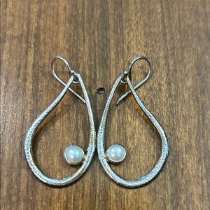Silpada Silver Teardrop Earrings with Pearl